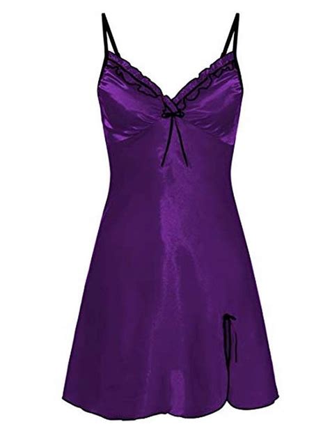 Yolossia Womens Satin Silk Pajamas Sleepwear Babydoll Lingerie Sling Nightie Dress Walmart