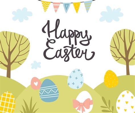 Premium Vector Easter Painted Eggs On Spring Meadow Easter Cartoon