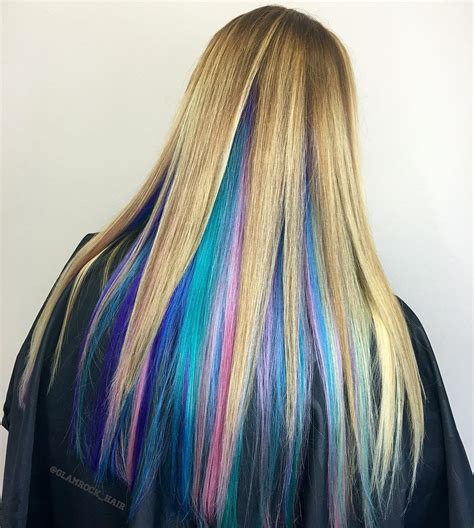 Hidden Rainbow Hair Is The Trend You Never Knew You Always Wanted Underlights Hair Hidden