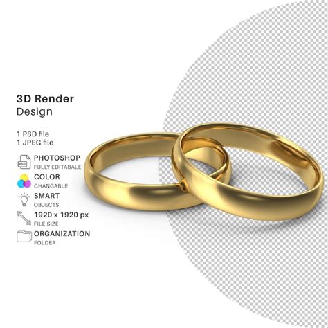 Pareja De Bodas Anillo De Oro Modelado 3d Archivo Psd Anillo De Pareja