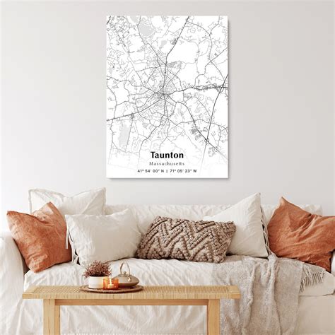 Taunton City Map Print, Taunton Massachusetts Map Poster, USA City ...