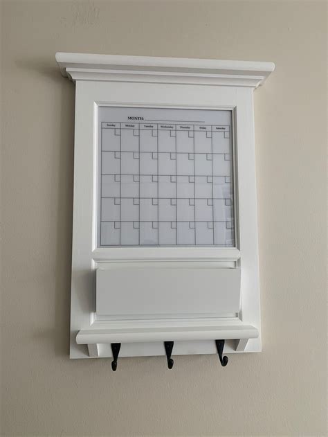 Framed Dry Erase Calendar for Wall Decor Family Planner Kitchen Home Decor Office Mail Organizer ...