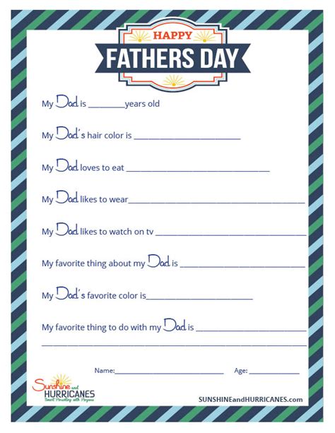fathers day printable