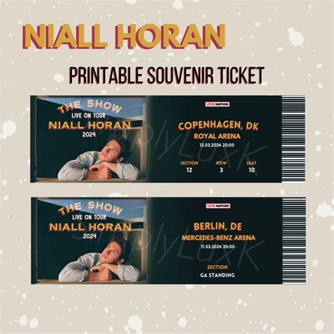 Niall Horan The Show Live On Tour 2024 Digital Customizable Souvenir