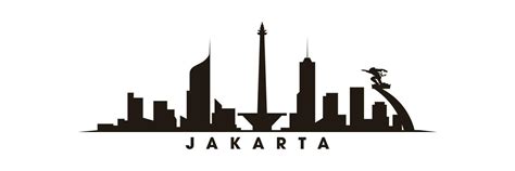 Jakarta Skyline And Landmarks Silhouette Vector 26118988 Vector Art At