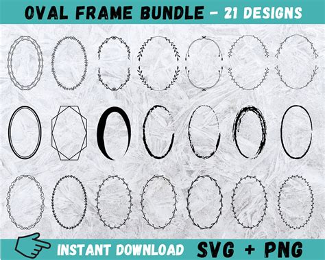 Oval Frame Svg Circle Frame Svg Paint Frame Svg Oval Frame Etsy