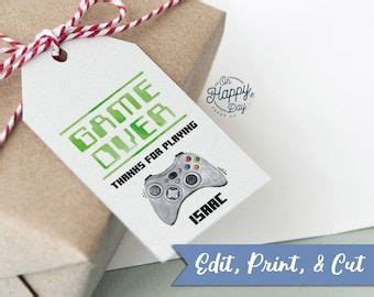 Video Game Thank You Tag With Black Controller Printable Video Game