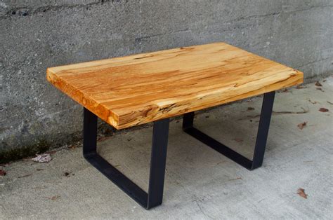 Spalted Beech Wood Coffee Table With Steel By Emeraldcityslabs