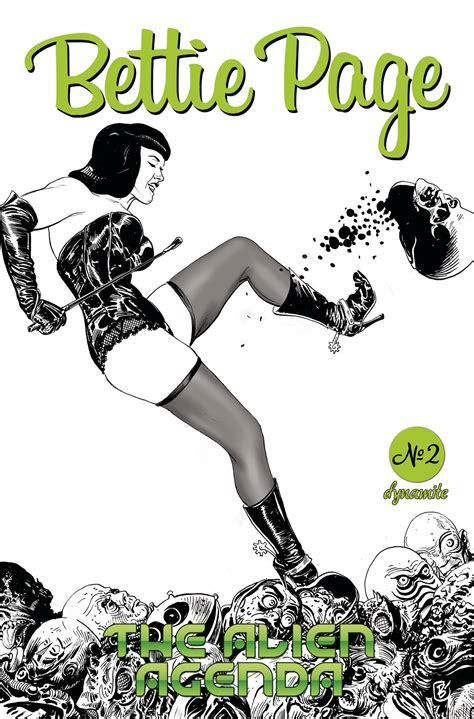 Bettie Page The Alien Agenda Copy Broxton B W Cover Fresh Comics