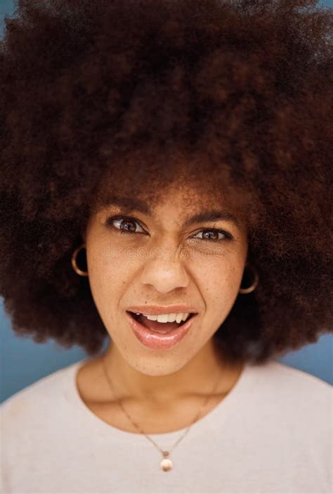 Black Woman Afro Or Confused Face On Studio Background With Question