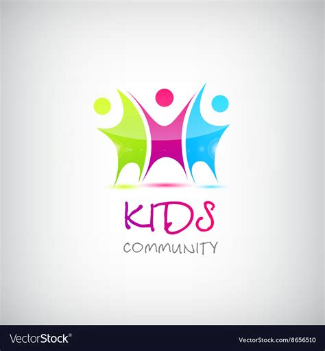 Colorful kids logo children Royalty Free Vector Image