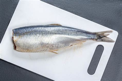 Piece of salted herring fillet on a fork - Creative Commons Bilder