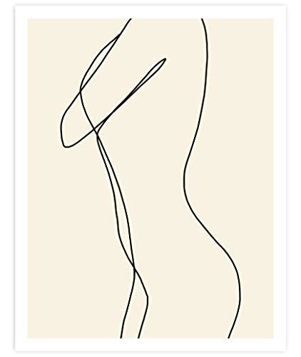 Minimalist Abstract Nude Woman Line Drawing Contemporary Wall Art For