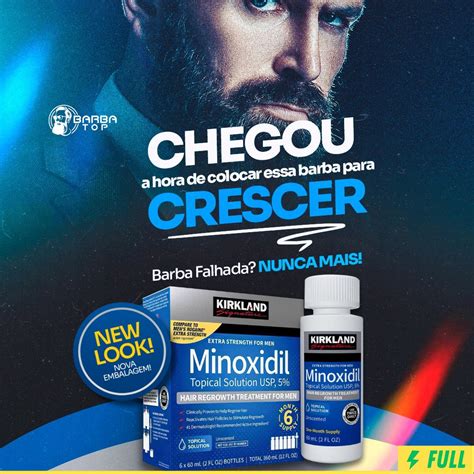 Minoxidil Kirkland 5 Original Para Barba E Cabelo Barba Top