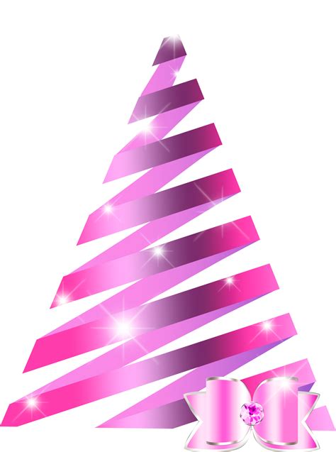 Pink Glam Ribbon Christmas Tree Png