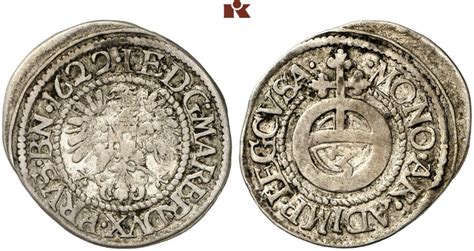 Joachim Ernst 1603 1625 3 Kreuzer Groschen 1622 Roth 1 93 G Slg