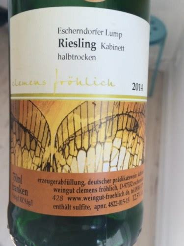 Clemens Fröhlich Escherndorfer Lump Riesling Kabinett Halbtrocken