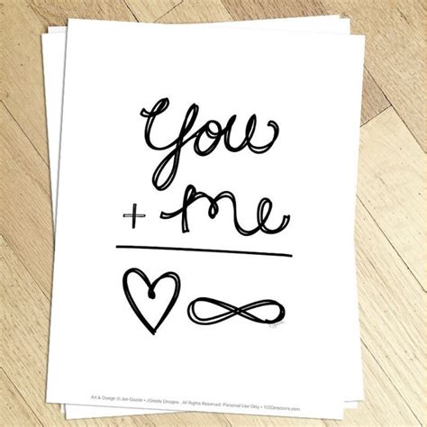 You Plus Me Equals Love Forever Digital Download Love Word