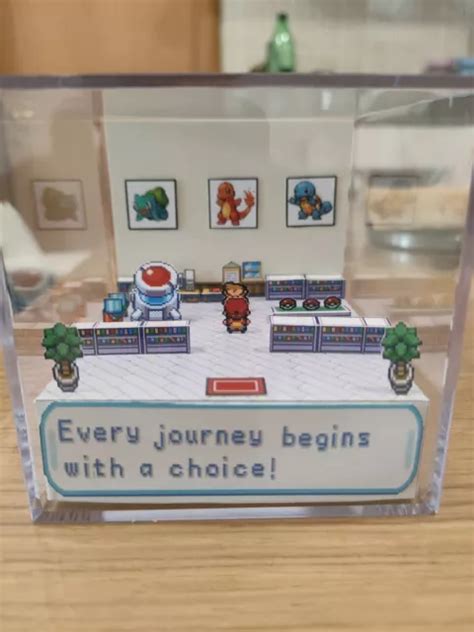 DIORAMA CUBE CUBO POKÉMON FireRed Green Leaf Every Journey Begins