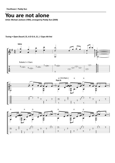 Michael Jackson You Are Not Alone Sheets By Paddy Sun