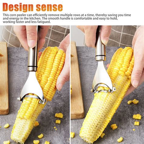 3X Stainless Steel Corn Cob Peeler Stripper Remover Kitchen Cutter