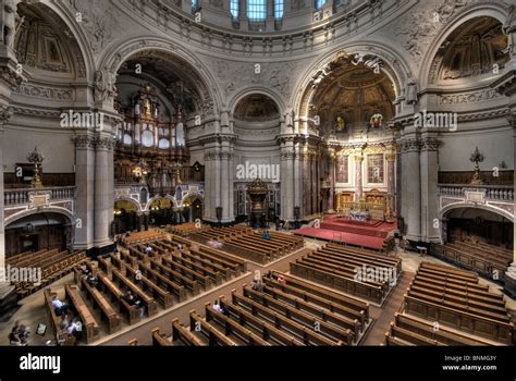 Berliner Dom. Berlin Cathedral. Interior, view on altar and organ, view ...