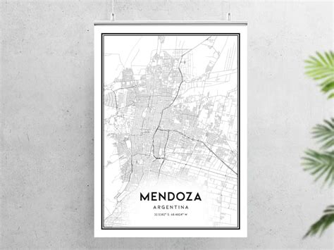 Mendoza Map Print Mendoza Map Poster Wall Art Mendoza City - Etsy