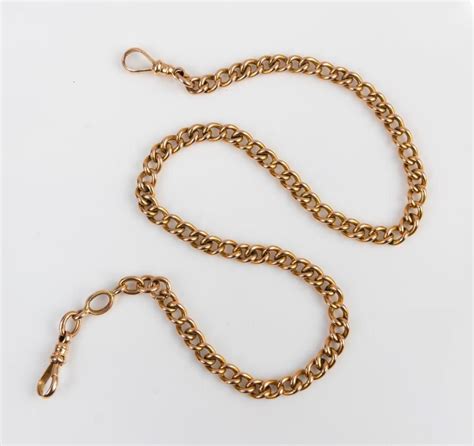 9ct Antique Gold Fob Chain With Swivel Clips Necklacechain Jewellery