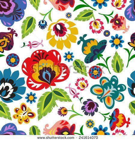 Floral Polish Folk Art Pattern Square