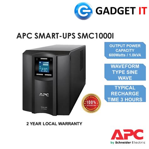 Apc Smart Ups C 1000va Lcd 230v With Smc1000i Battery Backup Shopee Malaysia