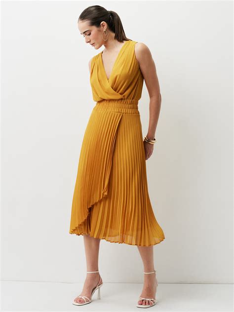 Vestido Midi Em Crepe Amarelo P A Concept