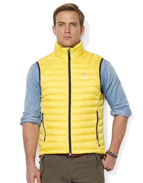 Polo Ralph Lauren Rlx Waterresistant Down Vest In Yellow For Men Lyst