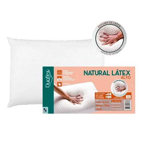 Travesseiro Duoflex Natural Látex 50x70x16cm Ln1109 Submarino