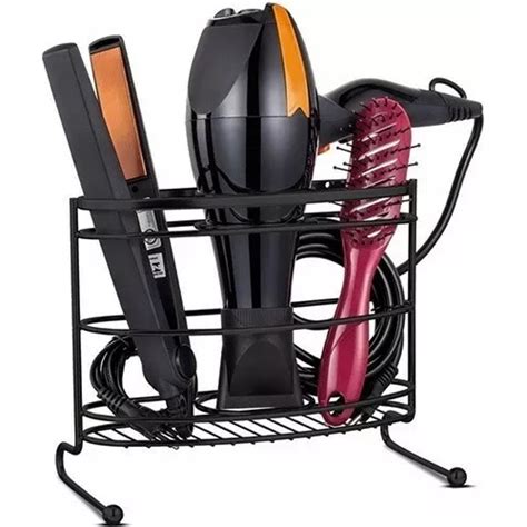 Organizador De Chapinha E Secador - Suporte De Chapinha Secador Black Organizador Banheiro Preto | Shopee ...