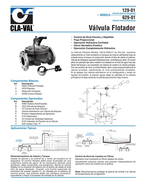 V Lvula Flotador Cla Val