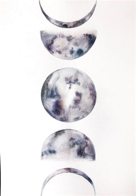 Moon Calendar, Annual Calendar, Calendar 2020, Original Watercolor ...