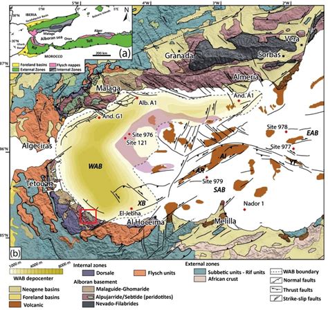 Geologic Map Of The Alboran Domain In The Betic Rif Arc With The Major