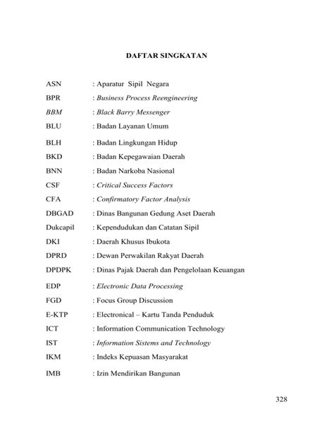 Daftar Singkatan Asn Aparatur Sipil Negara Bpr