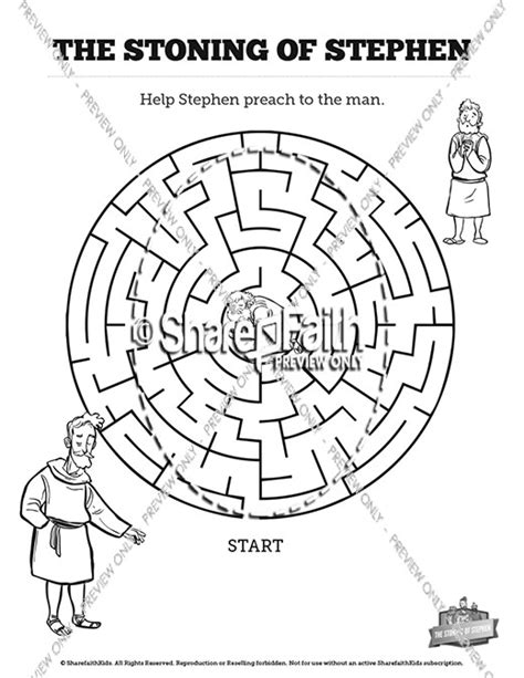 Stoning Of Stephen - Free Colouring Pages