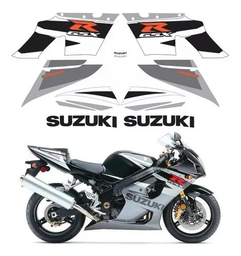 Kit De Adhesivos Compatibles Con Suzuki Gsxr 1000 2004 Color Plateado