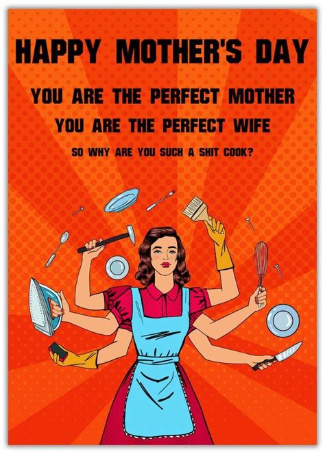 Funny Mothers Day Card Perfect Mother Woman Juggling Lots Of Cooking