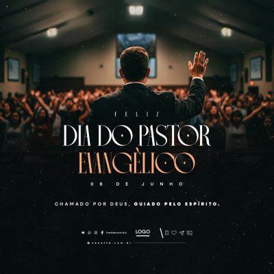 8 De Junho Dia Do Pastor - Feliz Dia do Pastor Evangélico 08 de Junho Social Media PSD Editável ...