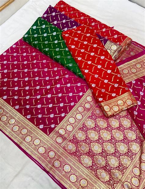 Pure Banarasi Silk Saree Saree Length M With Blouse Piece At Rs