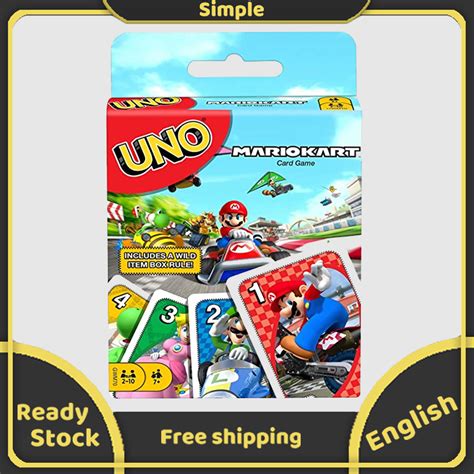 Uno Mario Kart Card Game With Cards Instructions For Players Ages