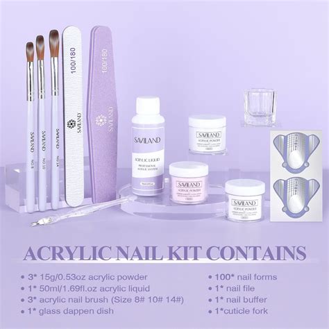 Saviland Professional Acrylic Nail Kit Monomer Complete Set With 3