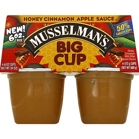 Musselman S® Big Cup Honey Cinnamon Apple Sauce 4 6 Oz Cups Canned And Packaged Fruit Yoder S