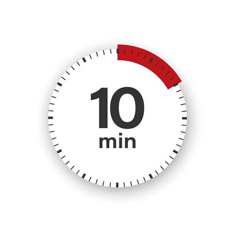 10 Minutes Timer Stopwatch Symbol In Flat Style Editable Isolated