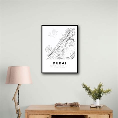 Dubai City Map Wall Art