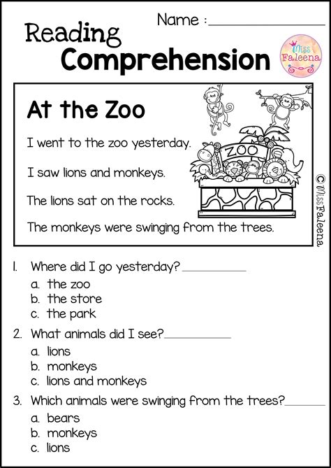 worksheet reading comprehension kindergarten learning worksheet