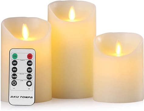 Aku Tonpa Led Candles Light Pack Of Pillar Battery Operated